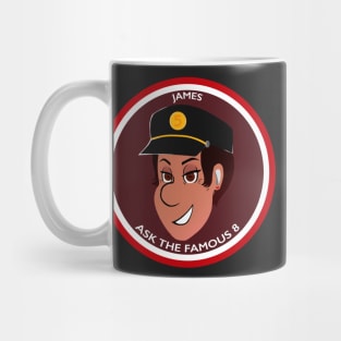 James Button (maroon) - with text Mug